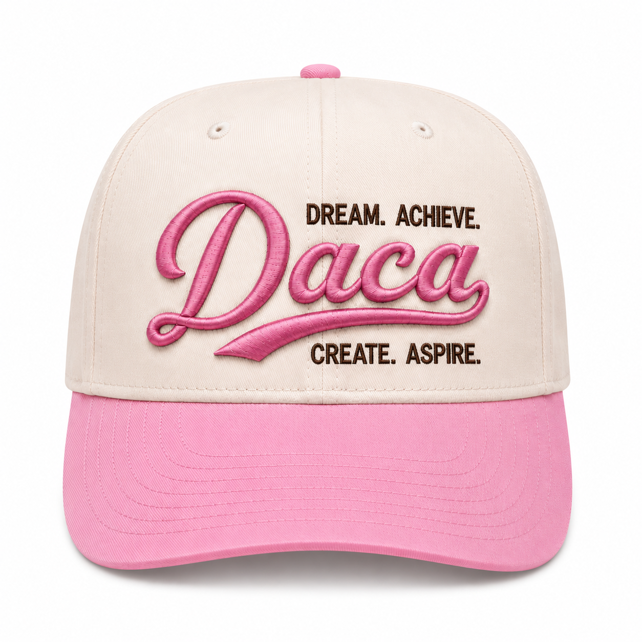 DACA Pink Blossom Frame Two-Tone Cap Dream. Achieve. Create. Aspire